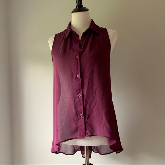 Sans Souci Purple Dress Tank Top- Buttons on Back - Picture 8 of 8